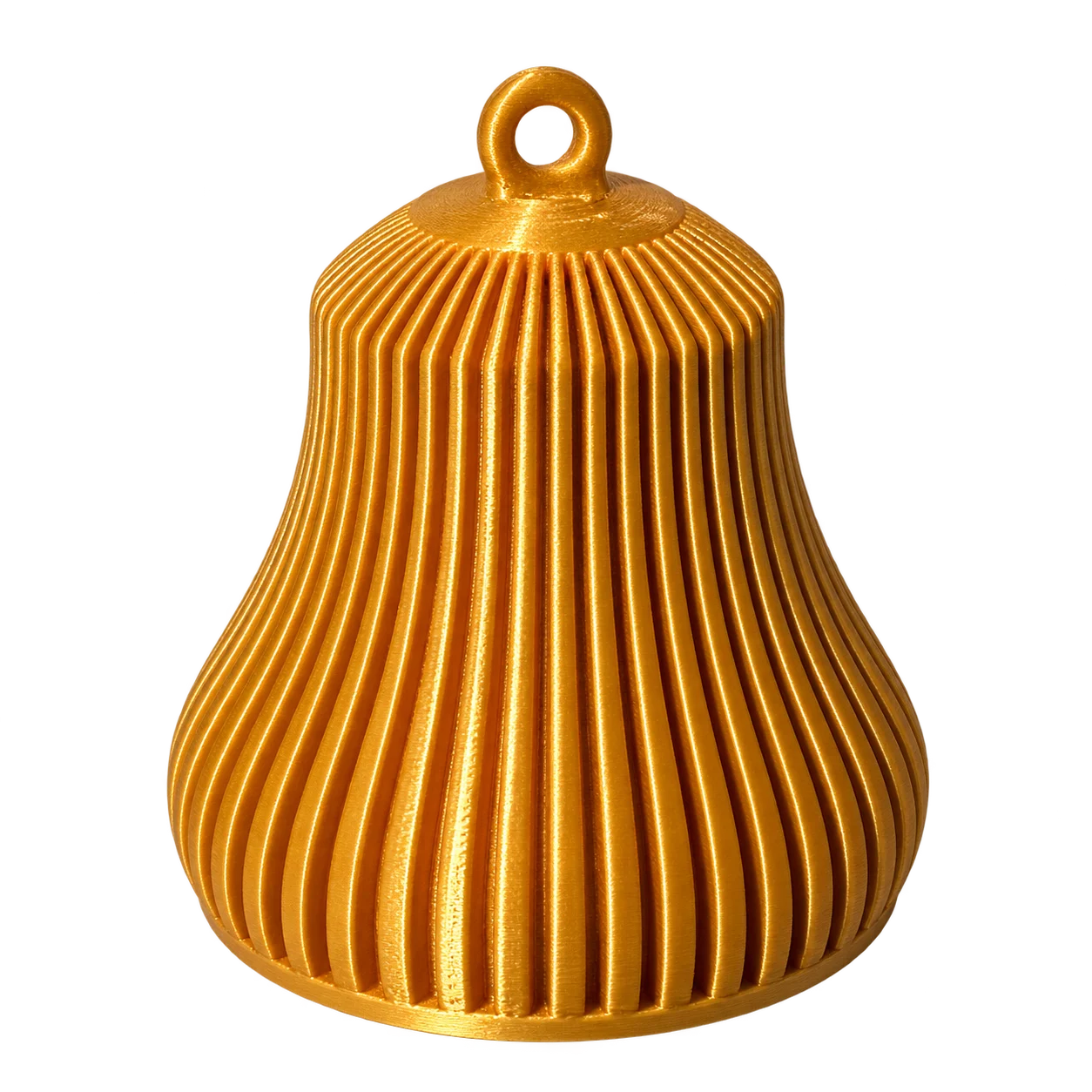 Gold Fluted Christmas Bell — full product view