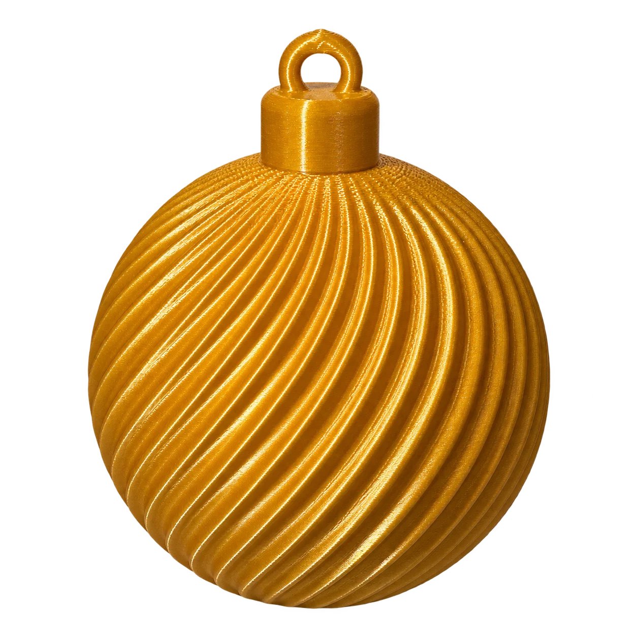 Gold Spiral Christmas Bauble — full product view