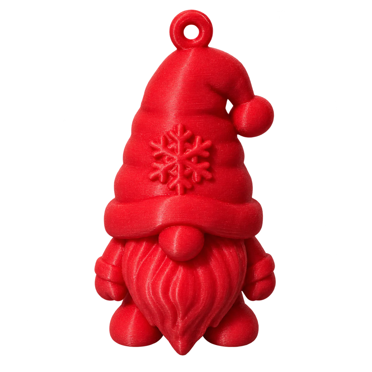 Red Snowflake Christmas Gnome — full product view
